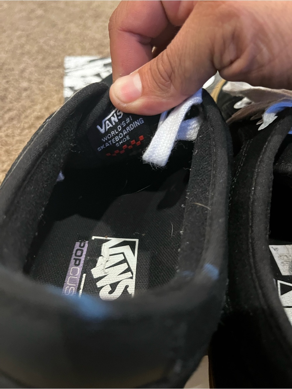 Vans Black Canvas Sneakers with Gum Sole - Picture 5 of 13
